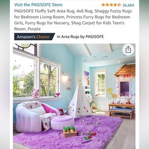 4x6 Purple Soft Shaggy Area Rug